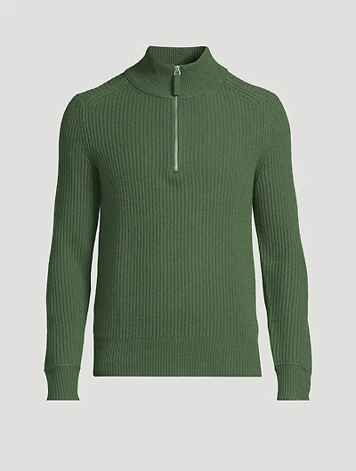Fair Trade Cashmere Ribbed Half-Zip Sweater