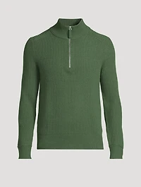 Fair Trade Cashmere Ribbed Half-Zip Sweater