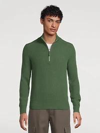 Fair Trade Cashmere Ribbed Half-Zip Sweater