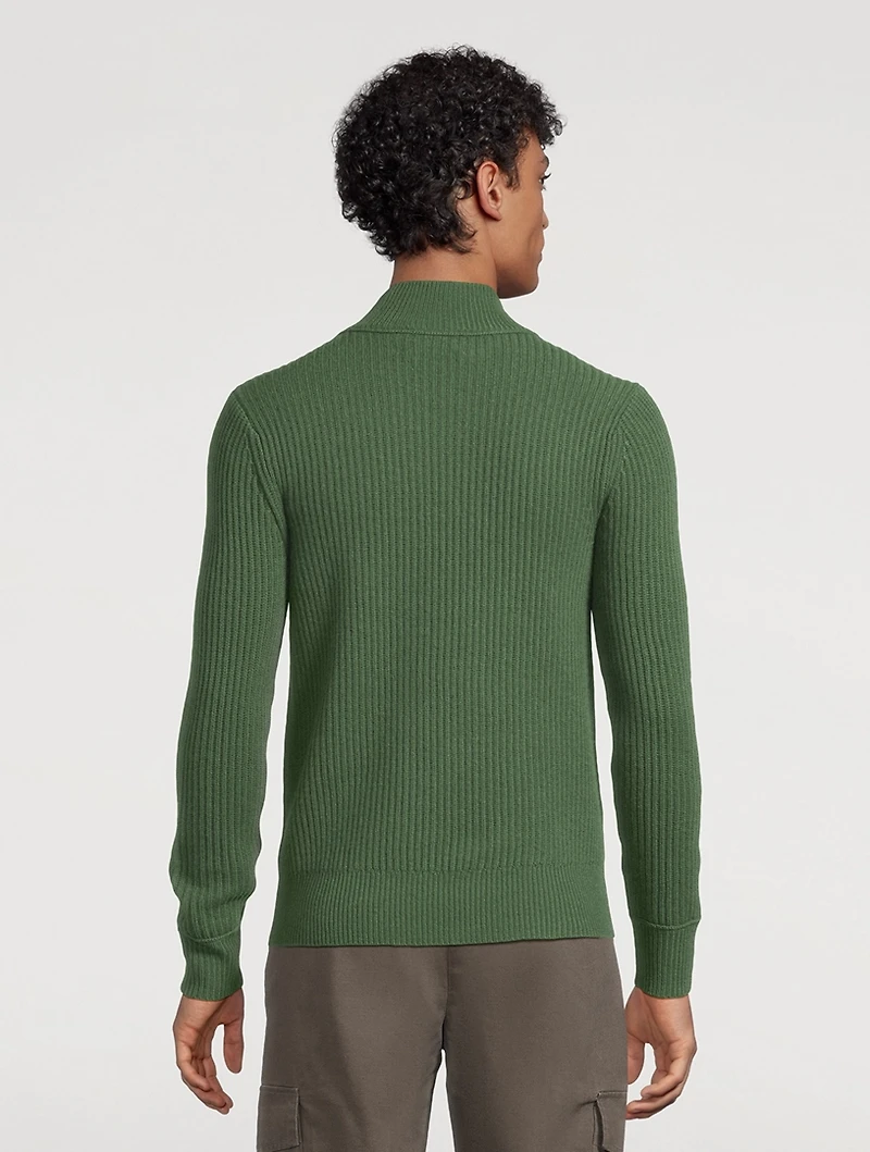 Fair Trade Cashmere Ribbed Half-Zip Sweater