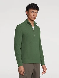 Fair Trade Cashmere Ribbed Half-Zip Sweater
