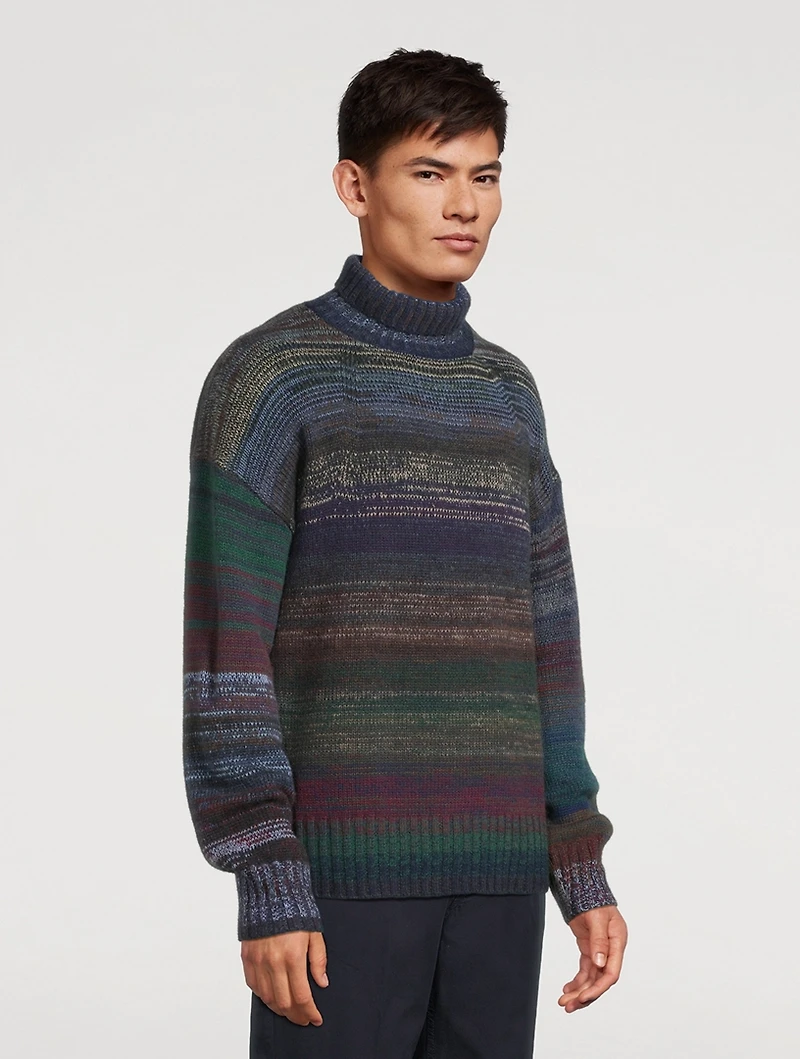 Fair Trade Cashmere UpKnit Multicolour Turtleneck Sweater