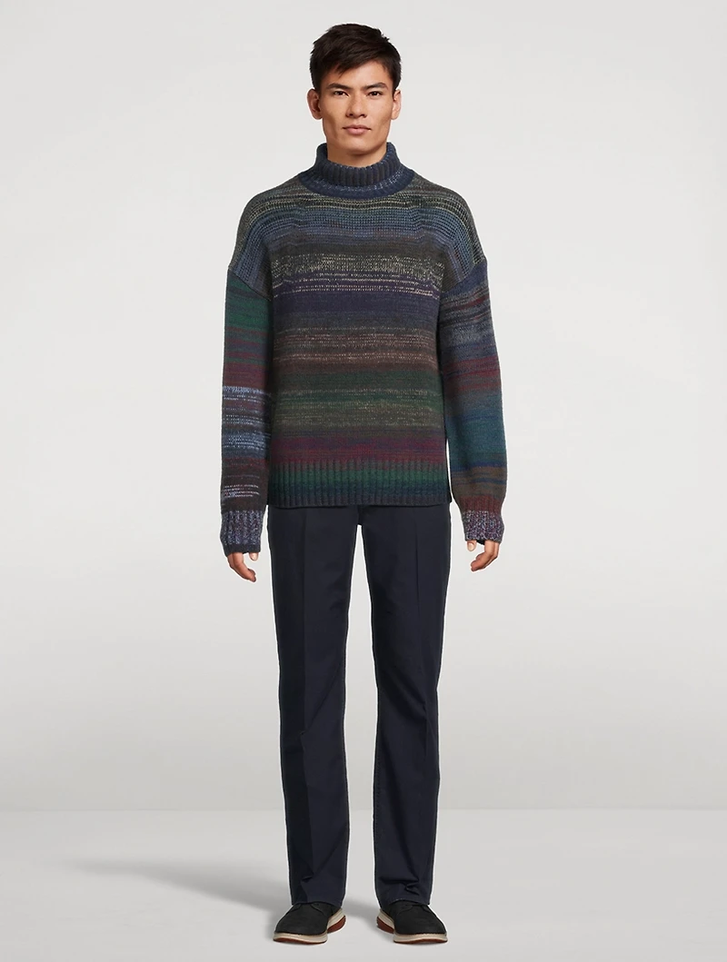Fair Trade Cashmere UpKnit Multicolour Turtleneck Sweater