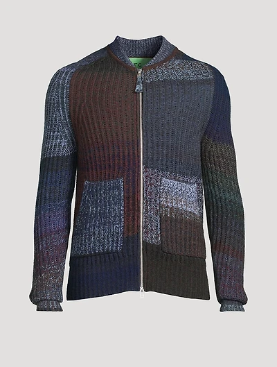 Fair Trade Cashmere UpKnit Multicolour Zip Cardigan