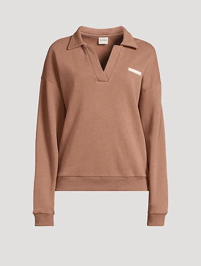 Carob Collared Sport Sweatshirt