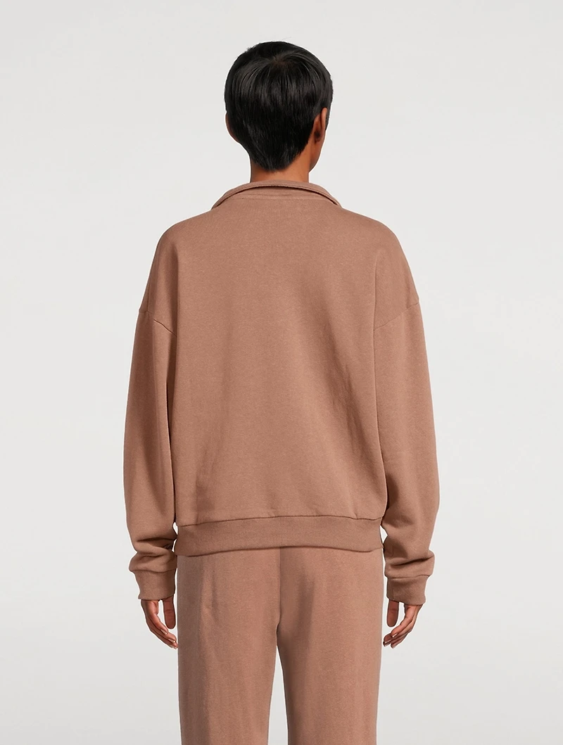 Carob Collared Sport Sweatshirt