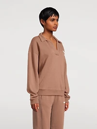 Carob Collared Sport Sweatshirt