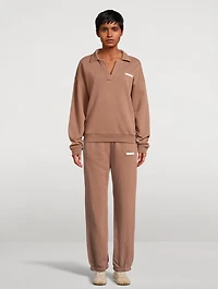 Carob Collared Sport Sweatshirt