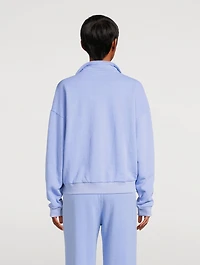 Ocean Blue Collared Sport Sweatshirt