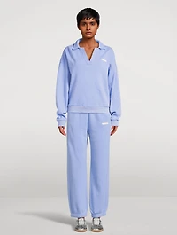 Ocean Blue Collared Sport Sweatshirt