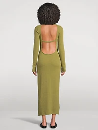 Textured Knit Long-Sleeve Dress