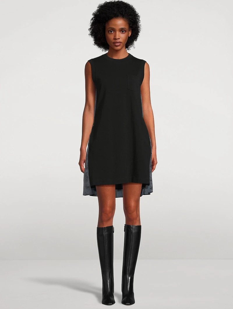 Mixed-Media Mini Dress