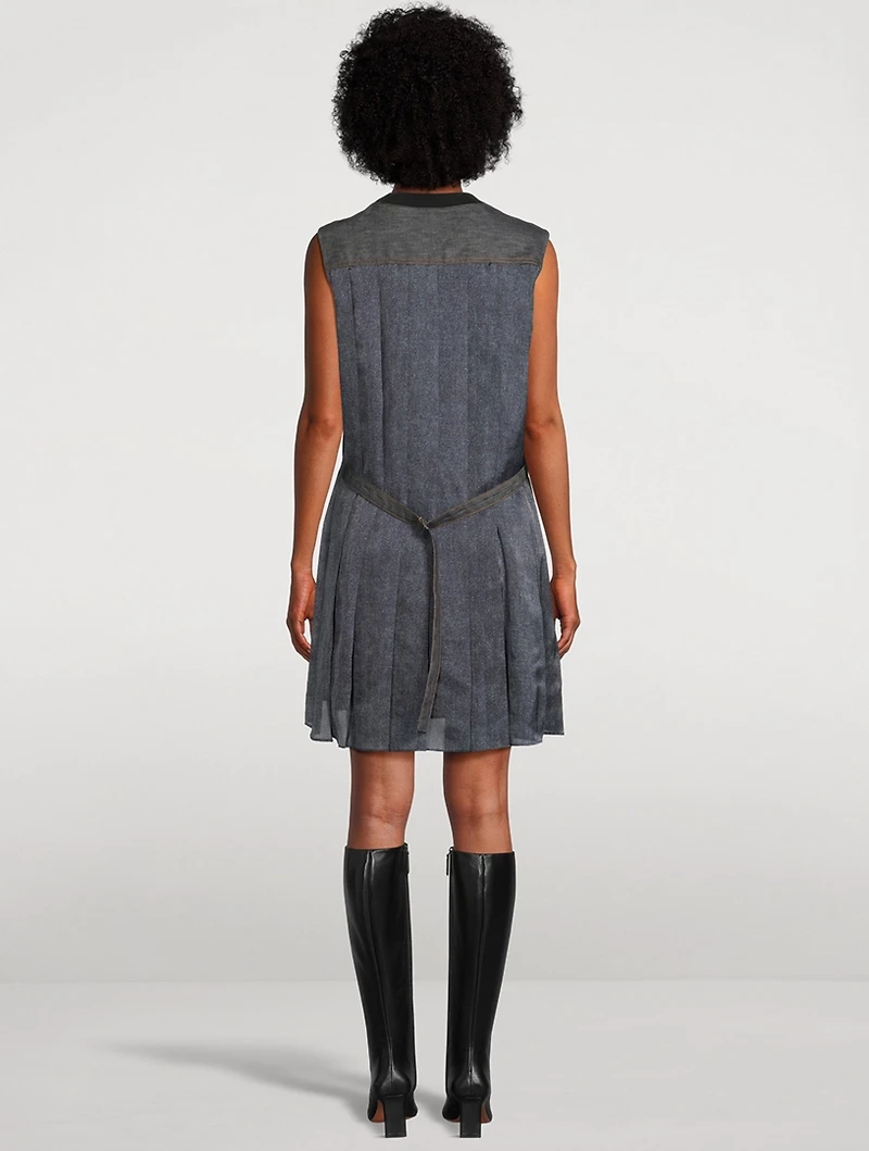 Mixed-Media Mini Dress