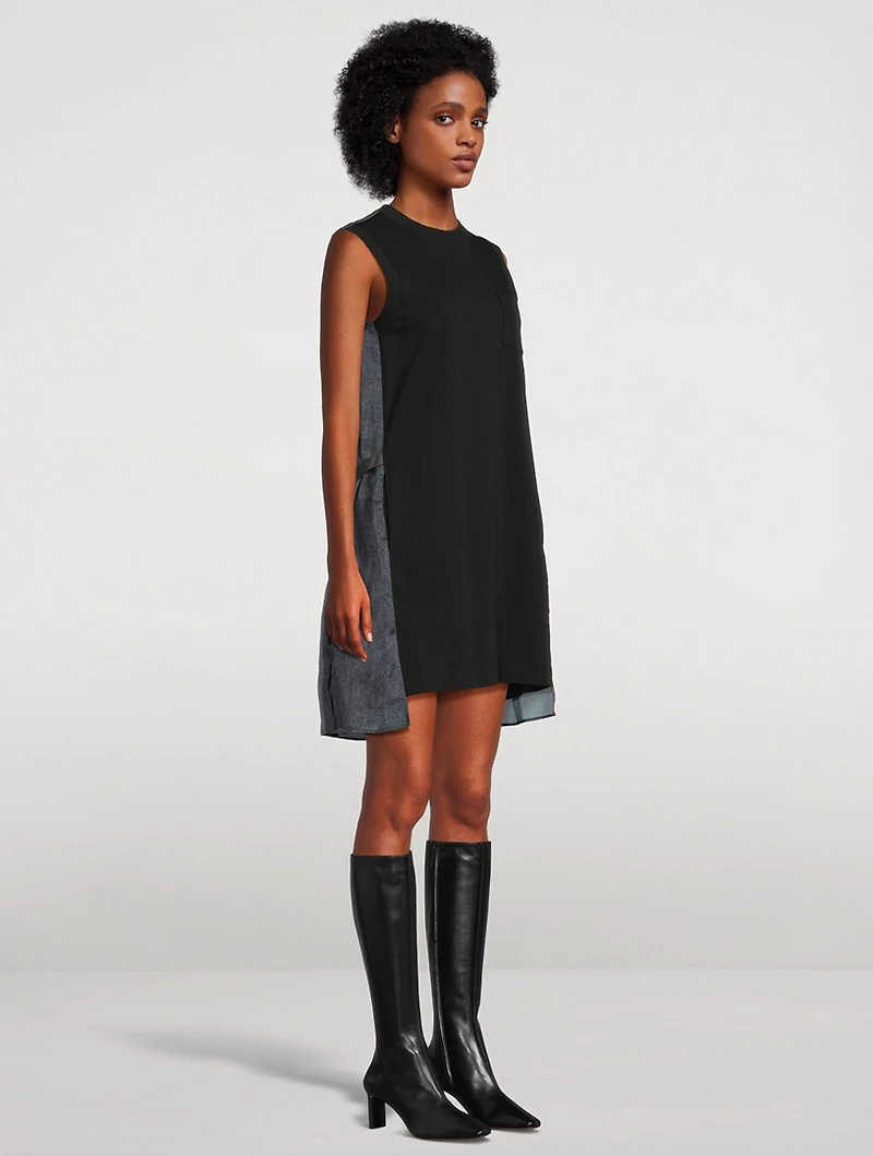 Mixed-Media Mini Dress