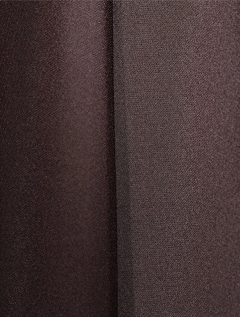 Tie-Neck Satin Shirt Dress