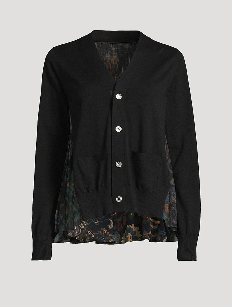 Cardigan With Pleated Back