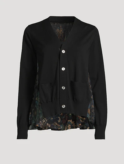 Cardigan With Pleated Back