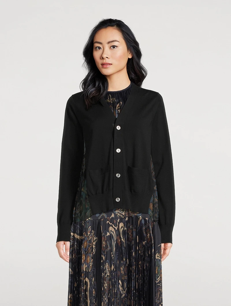Cardigan With Pleated Back