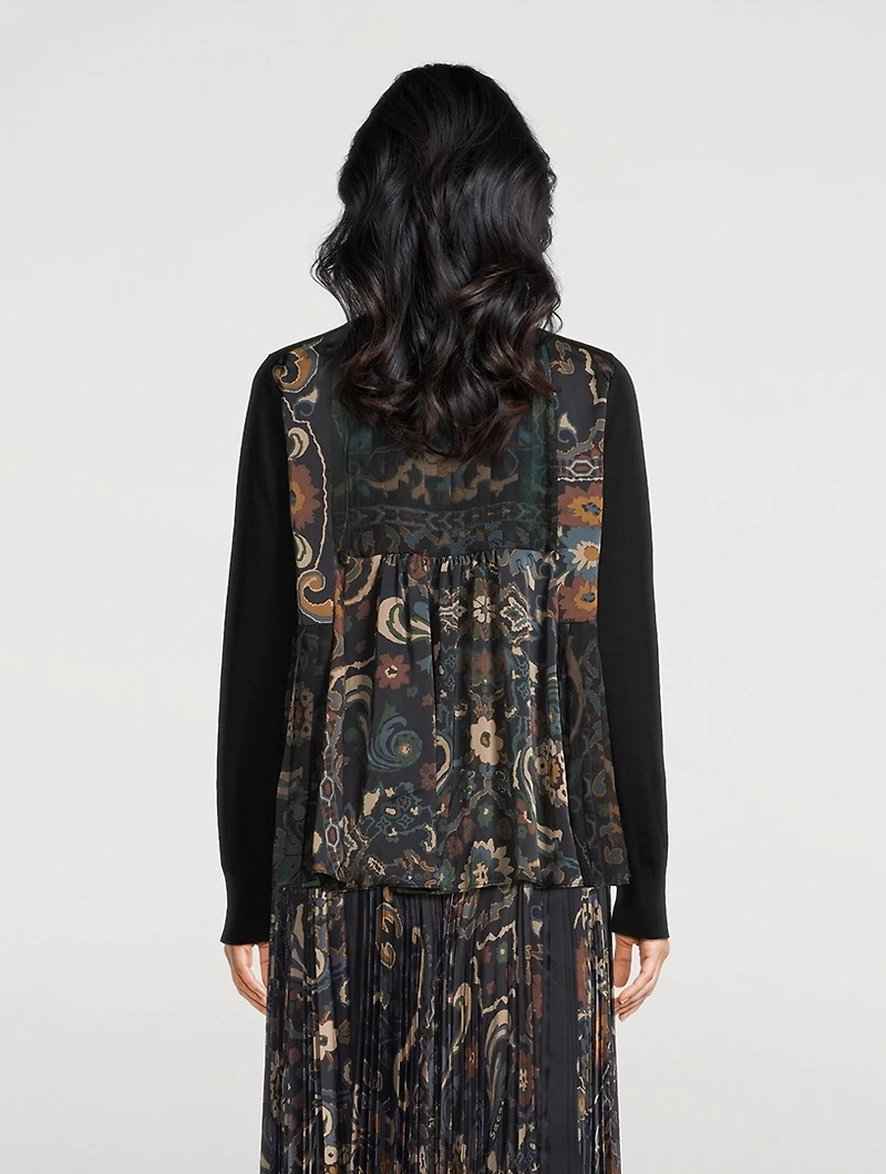 Cardigan With Pleated Back