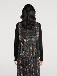 Cardigan With Pleated Back