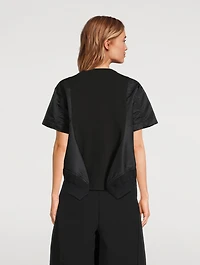 Nylon Twill Mix Sweatshirt
