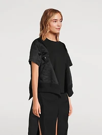 Nylon Twill Mix Sweatshirt