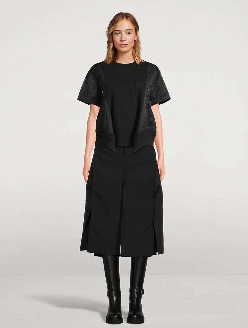 Nylon Twill Mix Sweatshirt