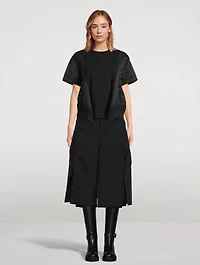 Nylon Twill Mix Sweatshirt