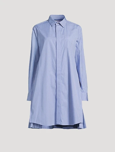 Poplin Shirt Dress Stripe Print