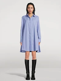 Poplin Shirt Dress Stripe Print