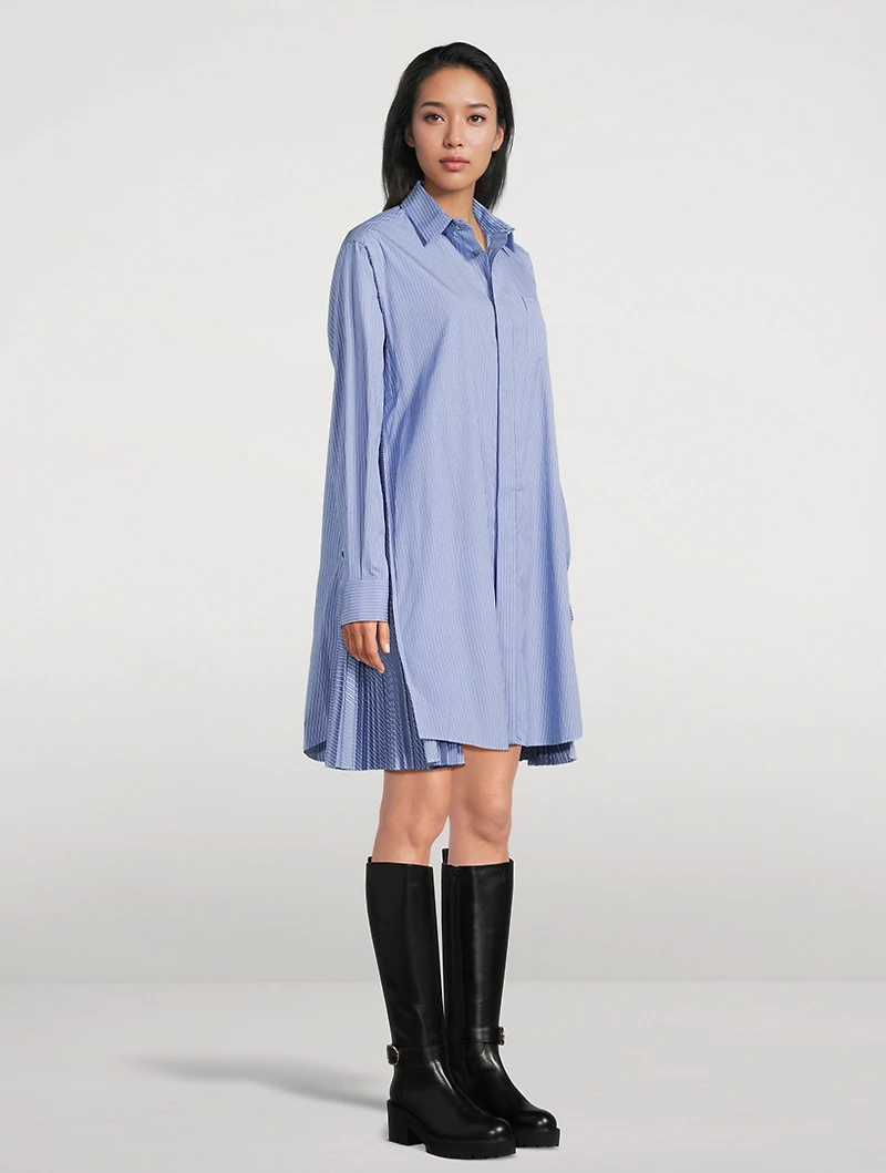 Poplin Shirt Dress Stripe Print