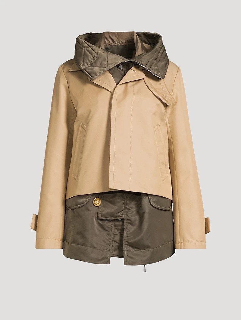 Cotton Gabardine And Nylon Twill Jacket