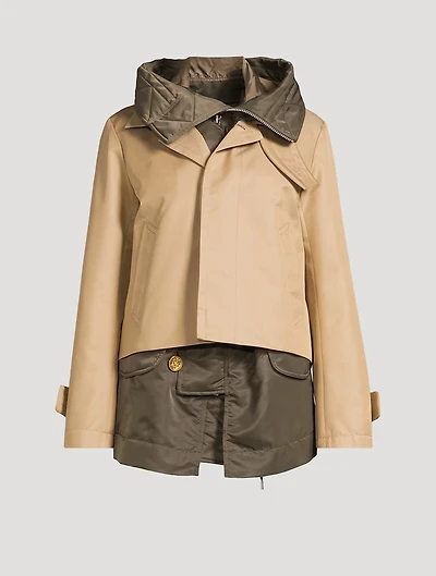 Cotton Gabardine And Nylon Twill Jacket