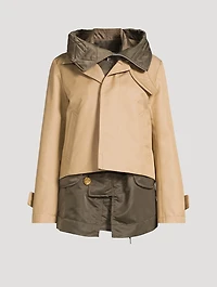 Cotton Gabardine And Nylon Twill Jacket