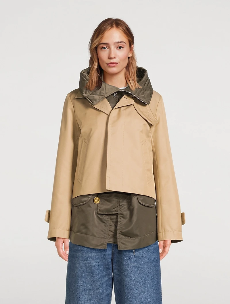 Cotton Gabardine And Nylon Twill Jacket