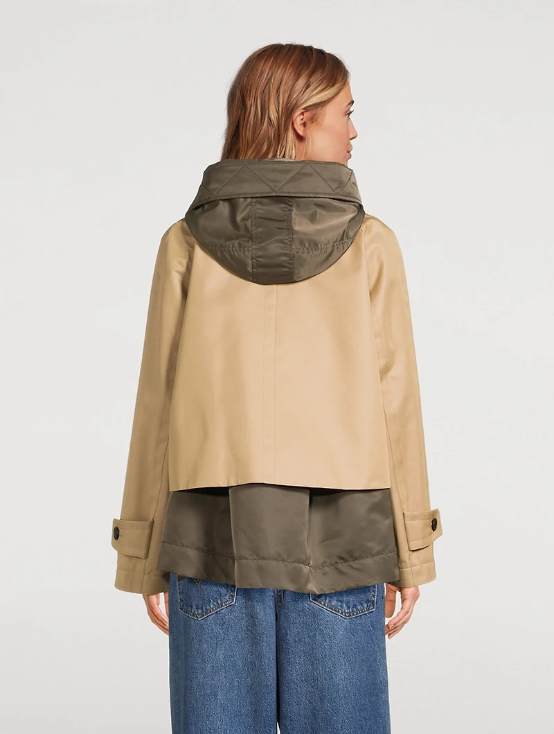 Cotton Gabardine And Nylon Twill Jacket