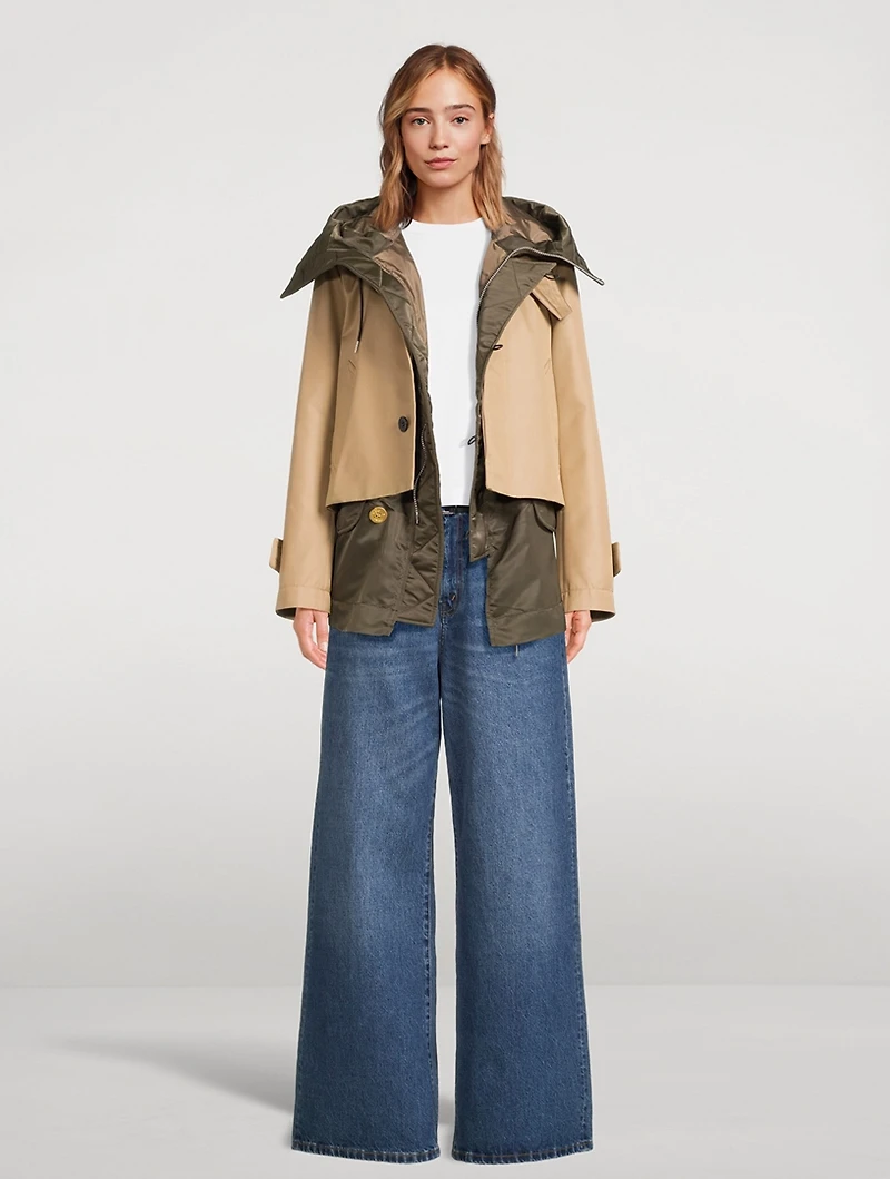Cotton Gabardine And Nylon Twill Jacket