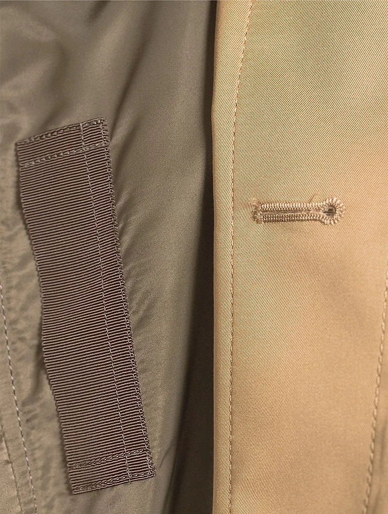 Cotton Gabardine And Nylon Twill Jacket