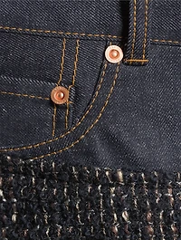 Tweed And Denim Shorts