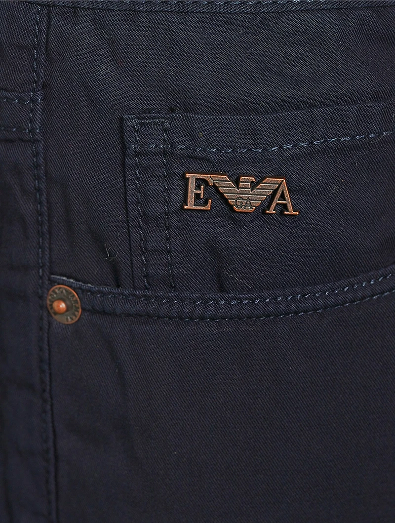 Washed Twill Slim Straight Pants