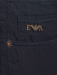 Washed Twill Slim Straight Pants