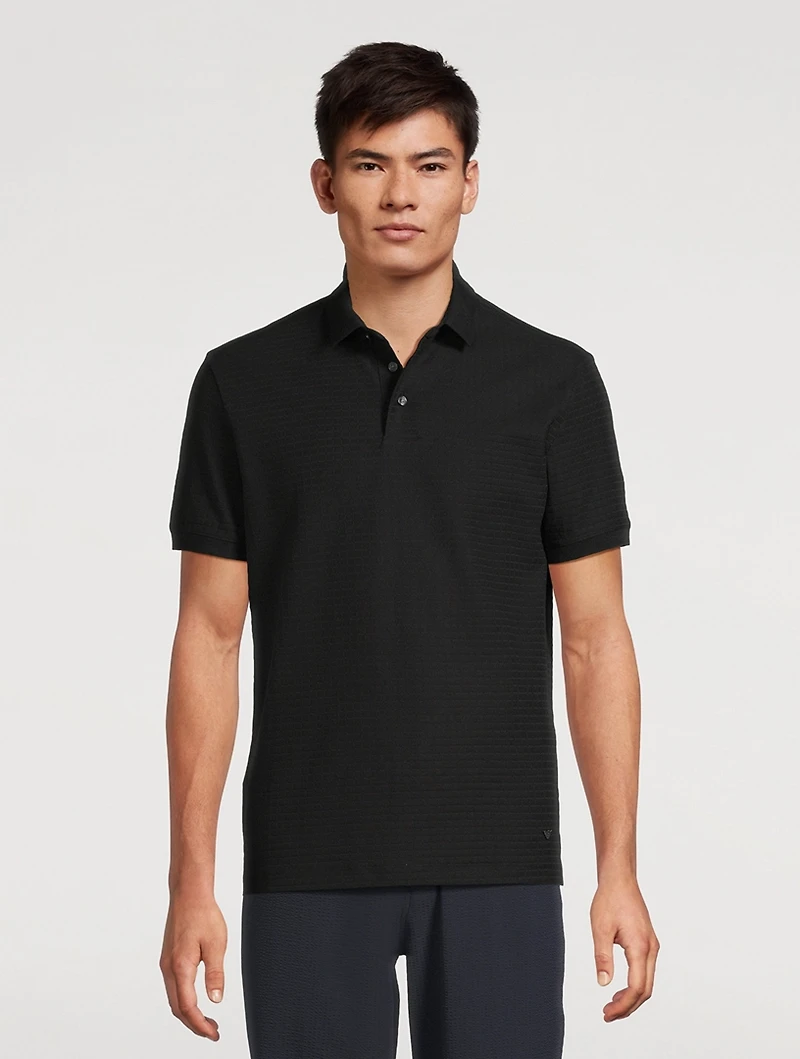 Jacquard Jersey Polo Shirt