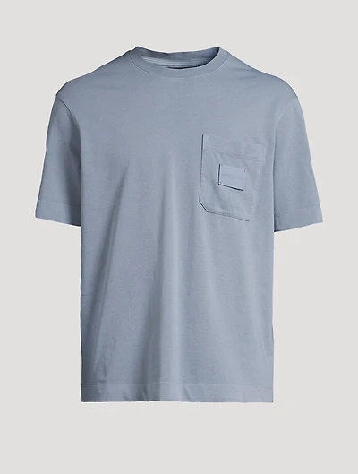Jersey T-Shirt With Leather Logo