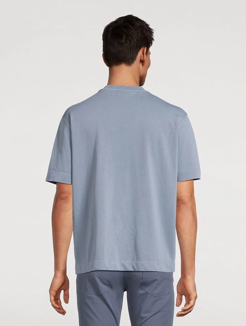 Jersey T-Shirt With Leather Logo