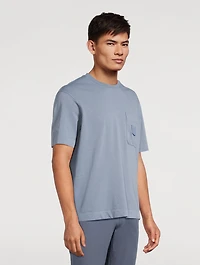 Jersey T-Shirt With Leather Logo