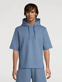 Jacquard Jersey Short-Sleeve Hoodie