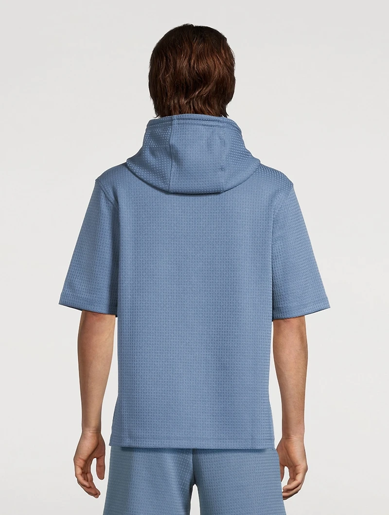 Jacquard Jersey Short-Sleeve Hoodie