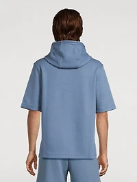 Jacquard Jersey Short-Sleeve Hoodie
