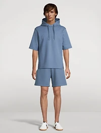 Jacquard Jersey Short-Sleeve Hoodie