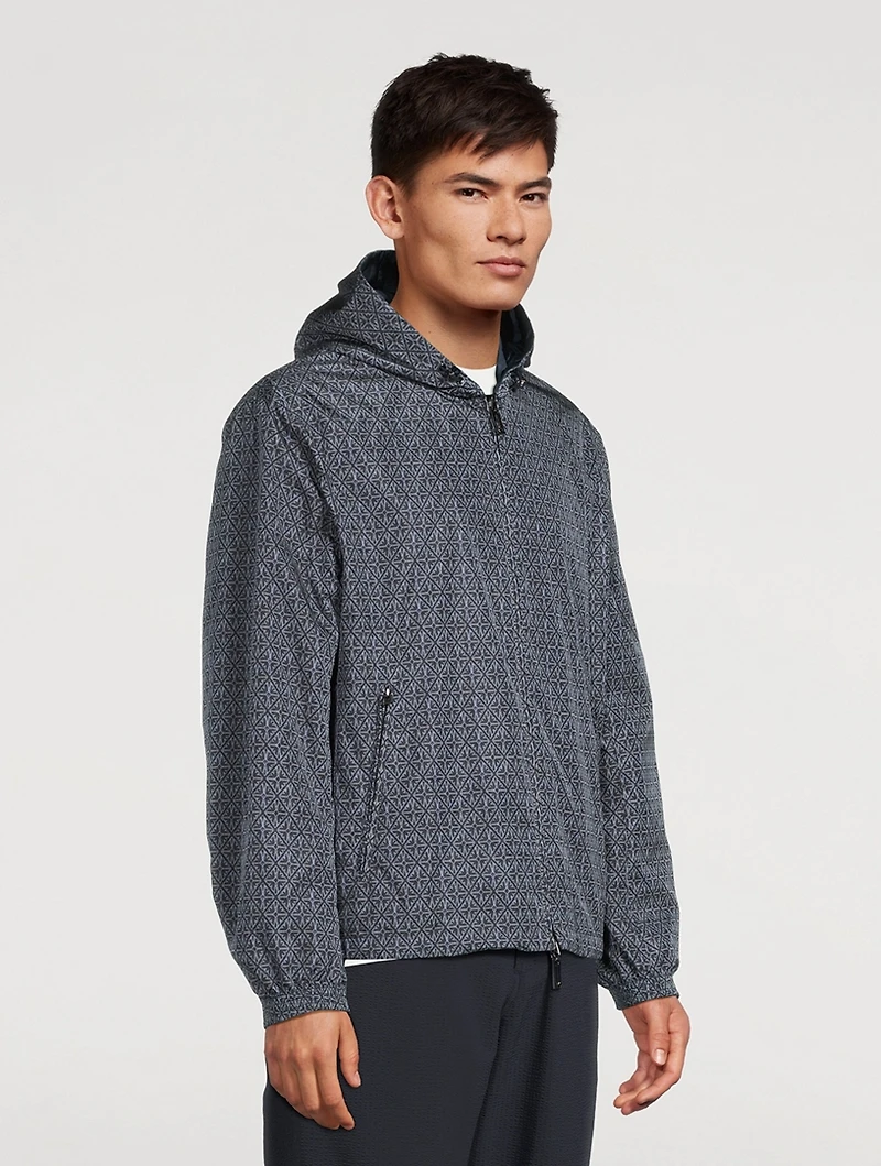 Reversible Nylon Blouson Jacket Majolica Print